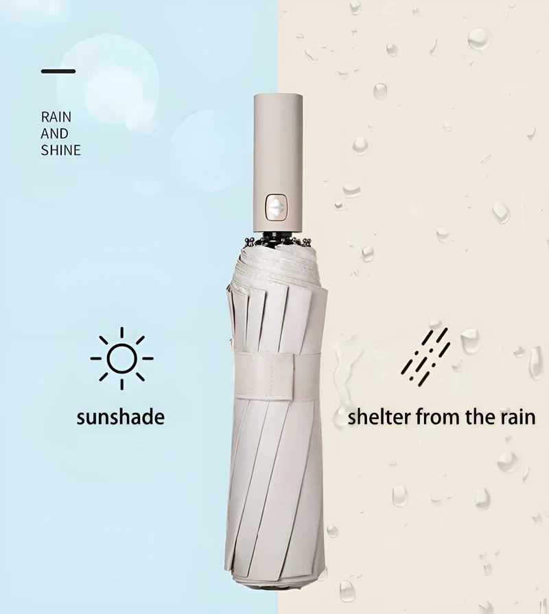 Automatik-Regenschirm – UV-Schutz SPF 50+, Kompakt & Windfest