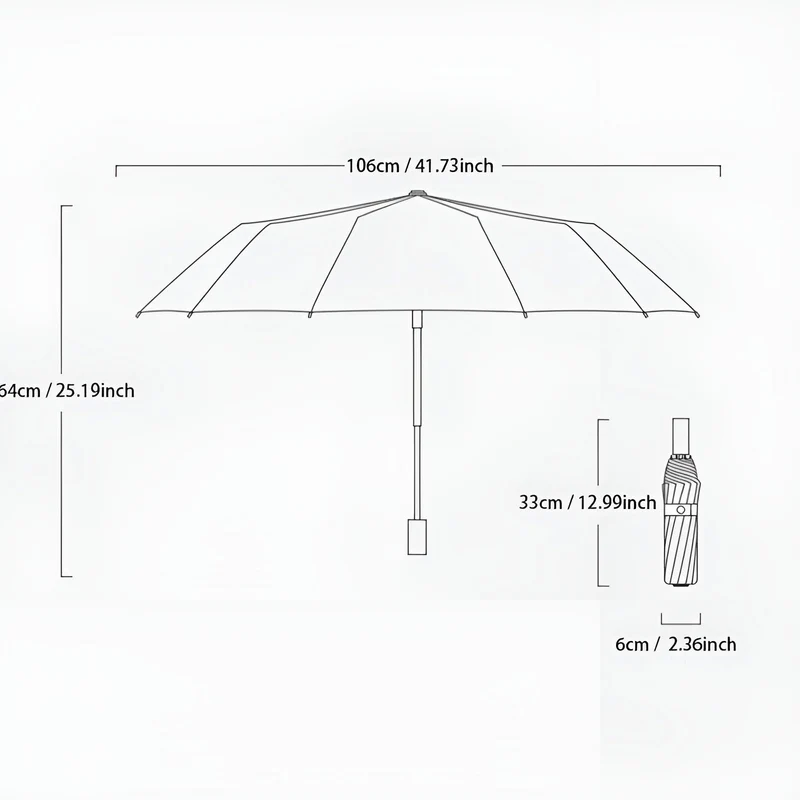 Automatik-Regenschirm – UV-Schutz SPF 50+, Kompakt & Windfest
