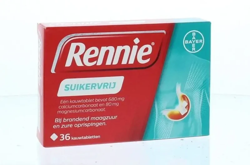 Rennie suikervrij tabletten 36 tabletten