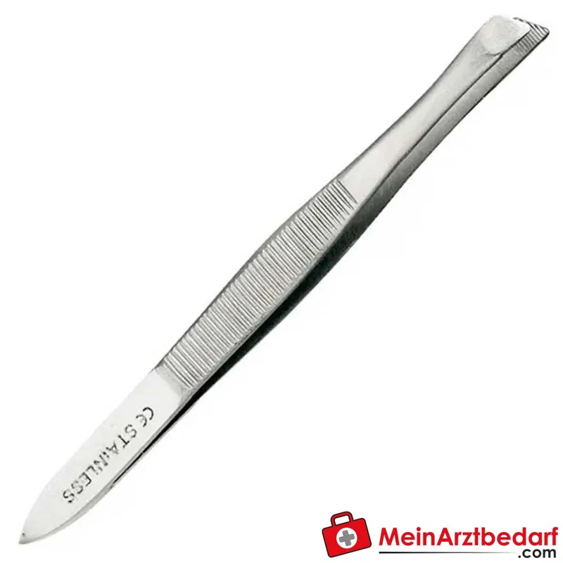 Servoprax Cilienpinzette 9 cm abgeschrägte Spitze rutschfeste Greifflächen