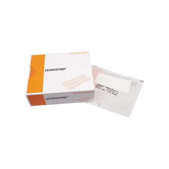 Smith & nephew leukostrip wondhechtstrips - 6,4 x 76mm - 1 vel met 3 stuks