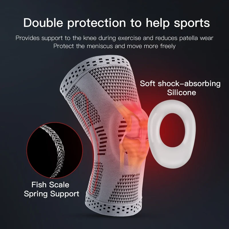 Kompressions-Kniemanschette – Silikonbandage für Stabilität, Schmerzlinderung & Schutz beim Sport und Training