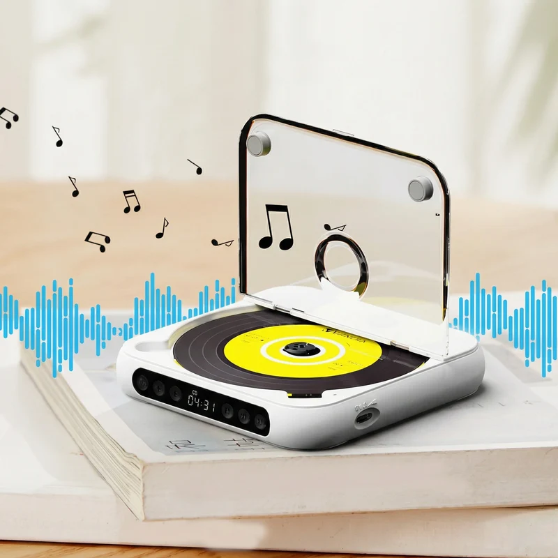Tragbarer CD-Player – Bluetooth 5.3 mit Wiederaufladbarem Akku
