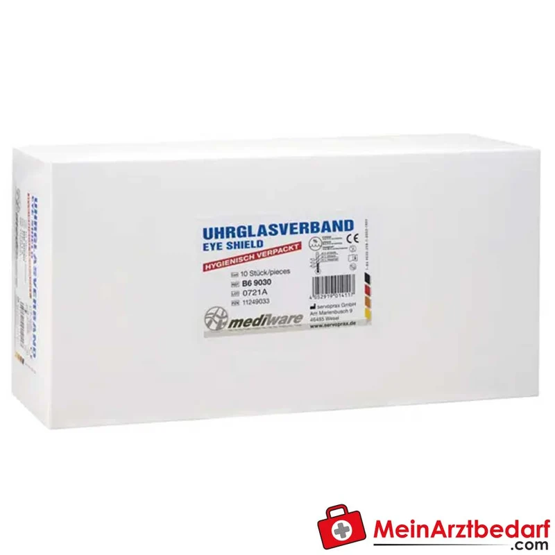 Mediware Augenklappe Uhrglasverband transparent mit Klebezone 10 Stück