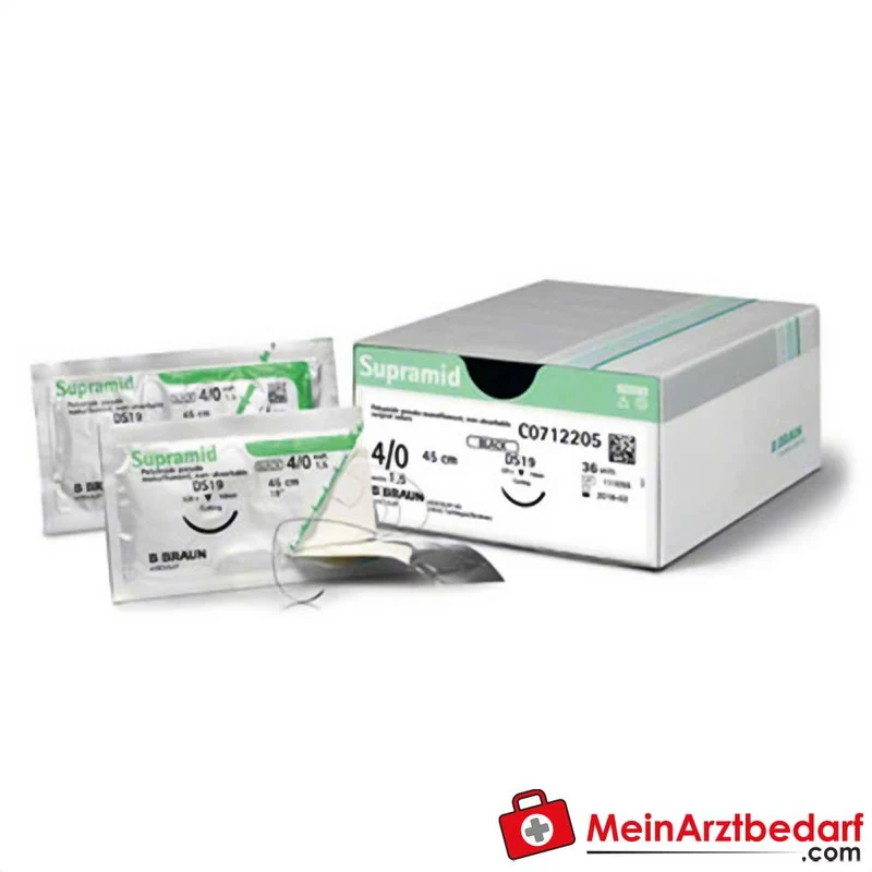 B. Braun Supramid Nahtmaterial USP 0 (3/0) schwarz, nicht resorbierbar
