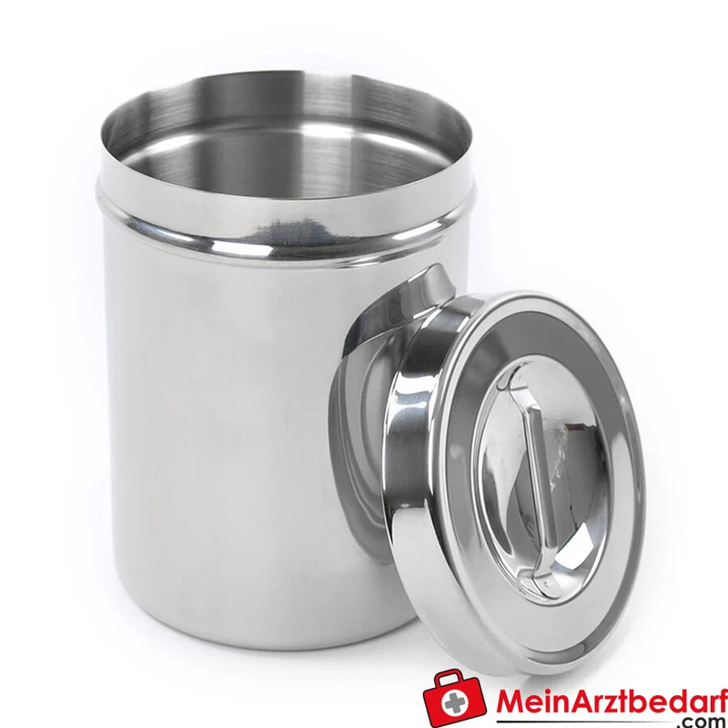 Teqler Tupferbehälter Edelstahl 304 Deckel mit Griff 10 cm x 8,5 cm / 12 cm x 16,5 cm