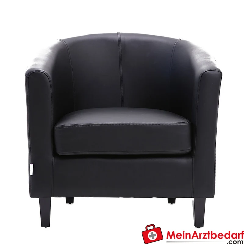 Wartezimmersessel Holzgestell PU-Kunstleder 72×62×71 cm Praxis Empfang