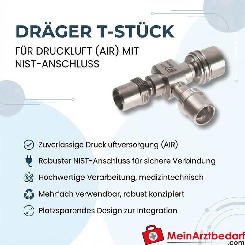 Dräger T-Stück NIST-Anschluss Druckluft (AIR) für Beatmung/Intubation