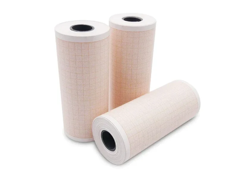 ECG papier Cardioline 100L - 100 mm x 20 mtr, 1 rol, oranje grid