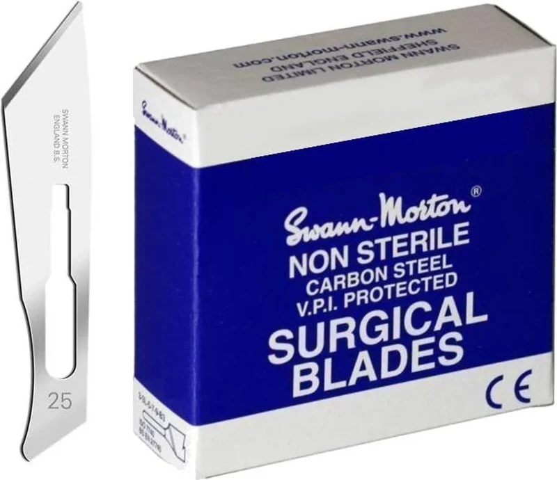 Swann Morton® Scalpelmesjes 0112, 100 stuk nr 25 niet steriel