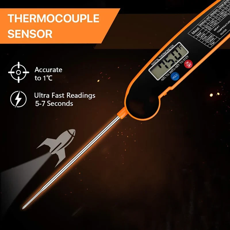 Klappbares Küchenthermometer – Präzise Messung für Perfekte Speisen
