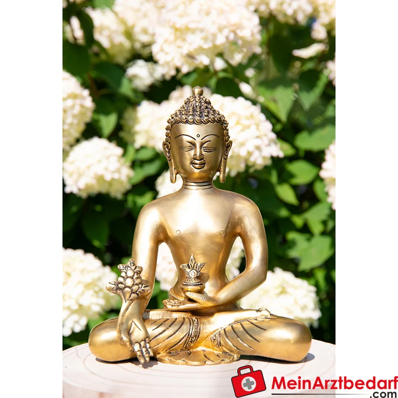 Medizin-Buddha Messing 22,5 cm (2,4 kg) buddhistische Heilstatue