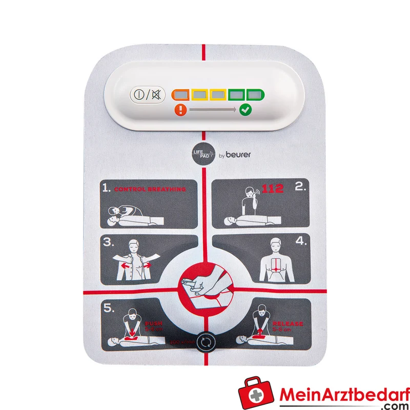 Beurer LifePad Reanimationshilfe mit LED-Feedback und akustischem Signal, flexibel, ab 12 Jahren