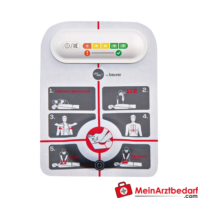Beurer LifePad Reanimationshilfe mit LED-Feedback und akustischem Signal, flexibel, ab 12 Jahren