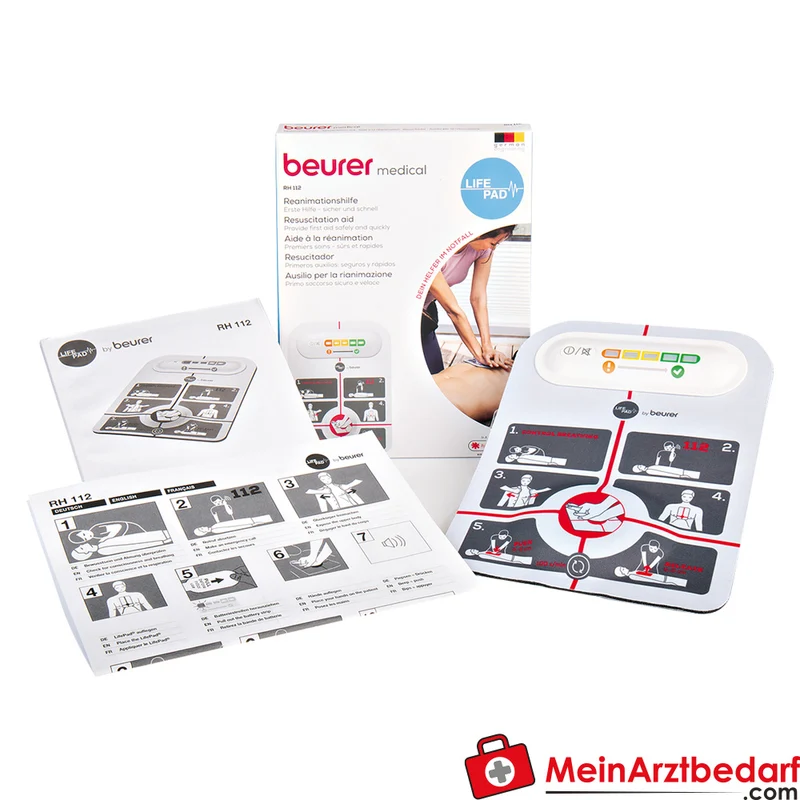 Beurer LifePad Reanimationshilfe mit LED-Feedback und akustischem Signal, flexibel, ab 12 Jahren