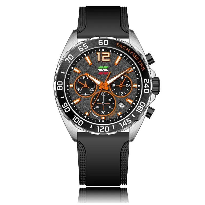 Herren Chronograph Uhr – Sportliches Design mit Quarzwerk & Bequemem Silikonarmband