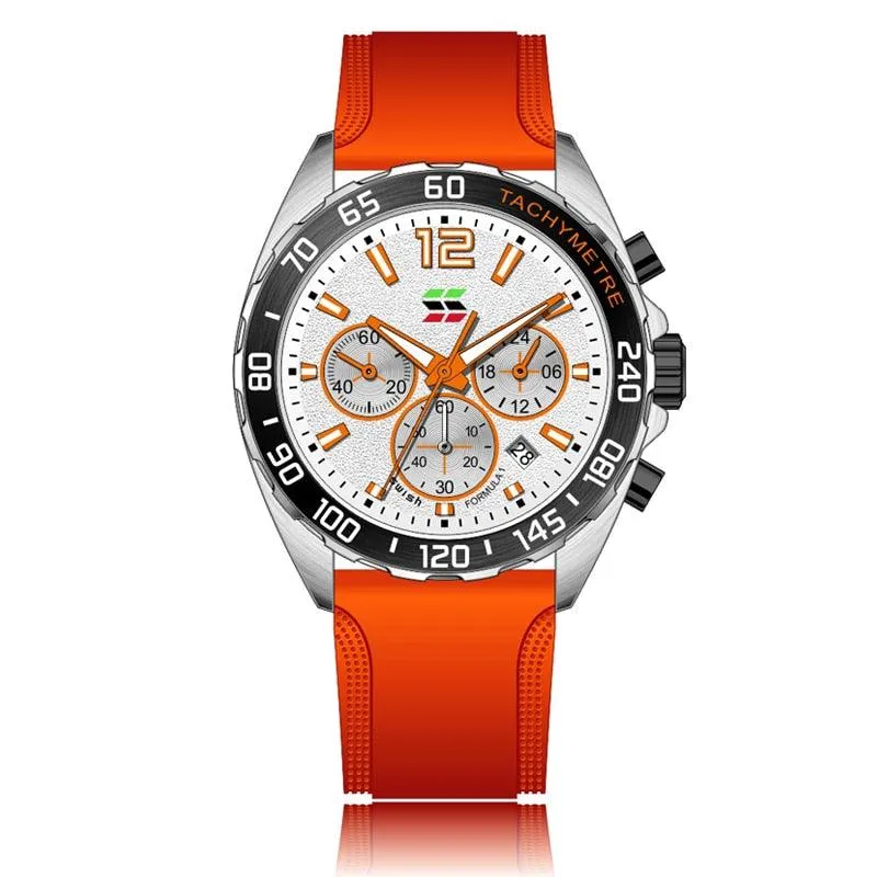 Herren Chronograph Uhr – Sportliches Design mit Quarzwerk & Bequemem Silikonarmband