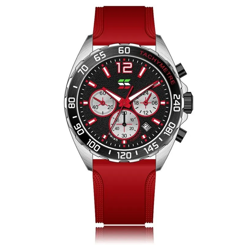 Herren Chronograph Uhr – Sportliches Design mit Quarzwerk & Bequemem Silikonarmband