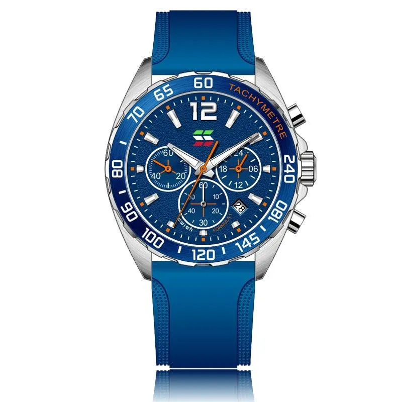 Herren Chronograph Uhr – Sportliches Design mit Quarzwerk & Bequemem Silikonarmband