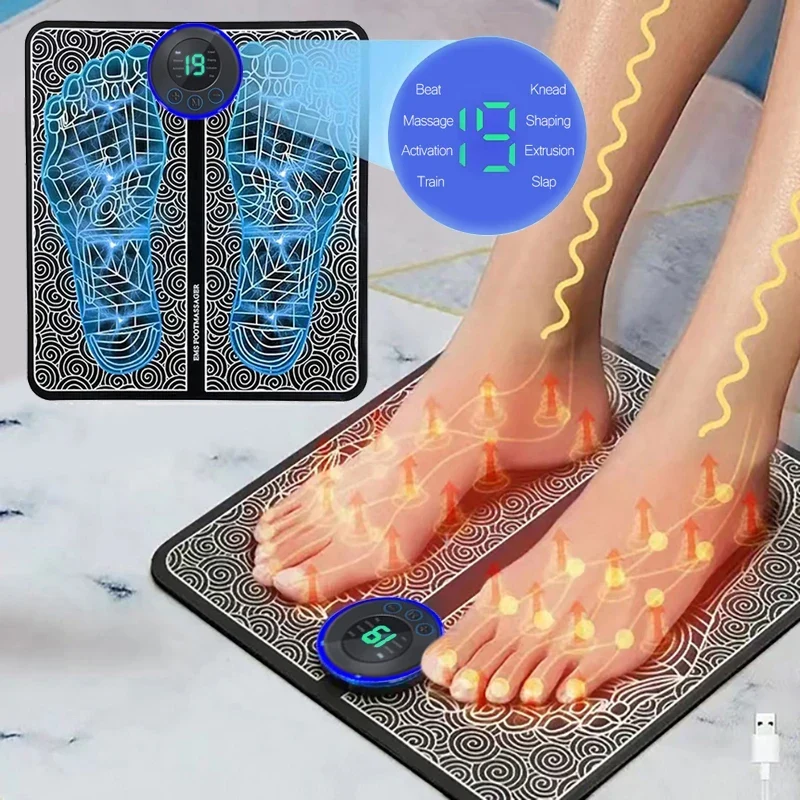 Elektrisches Fußmassagegerät – 8 Modi, 19 Intensitätsstufen & Faltbares Design für Individuelle Entspannung