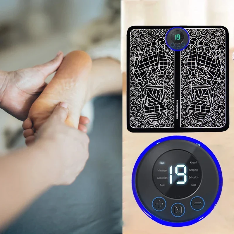 Elektrisches Fußmassagegerät – 8 Modi, 19 Intensitätsstufen & Faltbares Design für Individuelle Entspannung