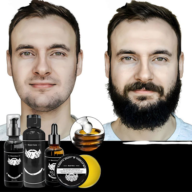 Bartpflege-Set mit Bartbürste, Bartöl & Bartkamm – Komplettes Pflege- und Styling-Set