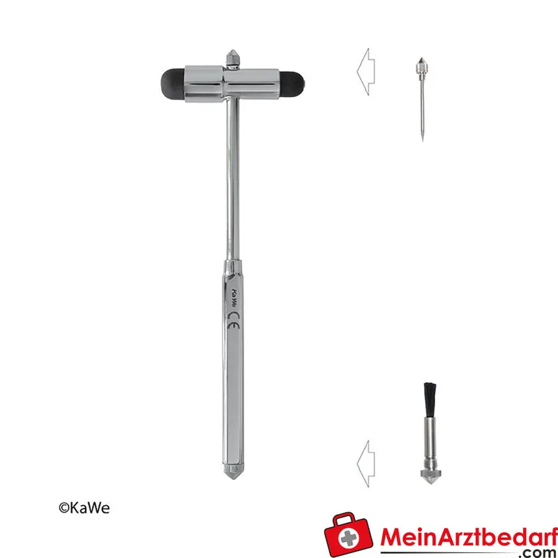 KaWe Buck Reflexhammer neurologisch Metallgriff 19 cm Pinsel und Nadel