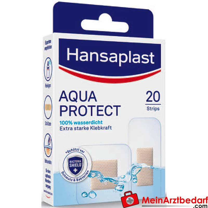 Hansaplast Aqua Protect wasserdichtes Pflaster 20 Strips (12 x 25 x 72 mm:12, 39 x 39 mm:8)