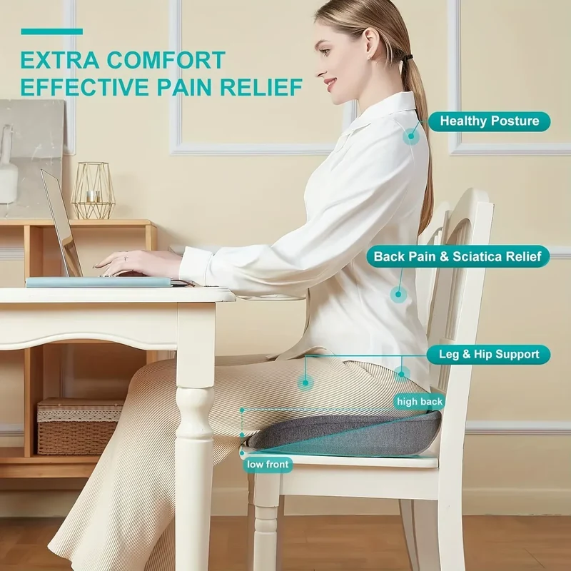 Orthopädisches Steißbeinkissen – Ergonomisches Memory-Schaum-Sitzkissen zur Schmerzlinderung im Büro & Auto