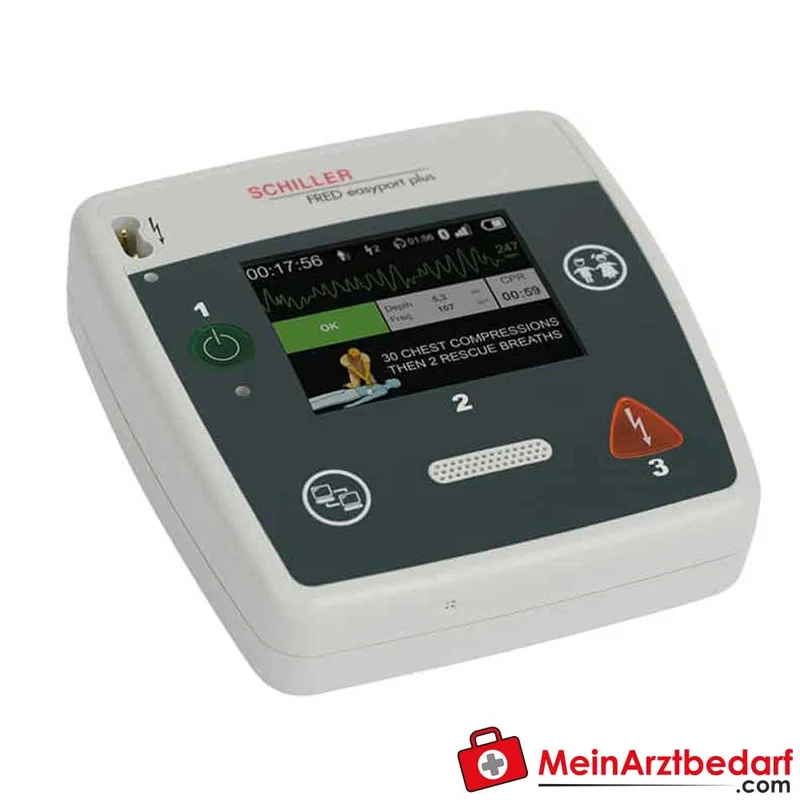 SCHILLER FRED easyport plus AED halbautomatisch 200 J HLW-Feedback Kindermodus leicht 780 g