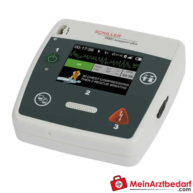 SCHILLER FRED easyport plus AED halbautomatisch 200 J HLW-Feedback Kindermodus leicht 780 g