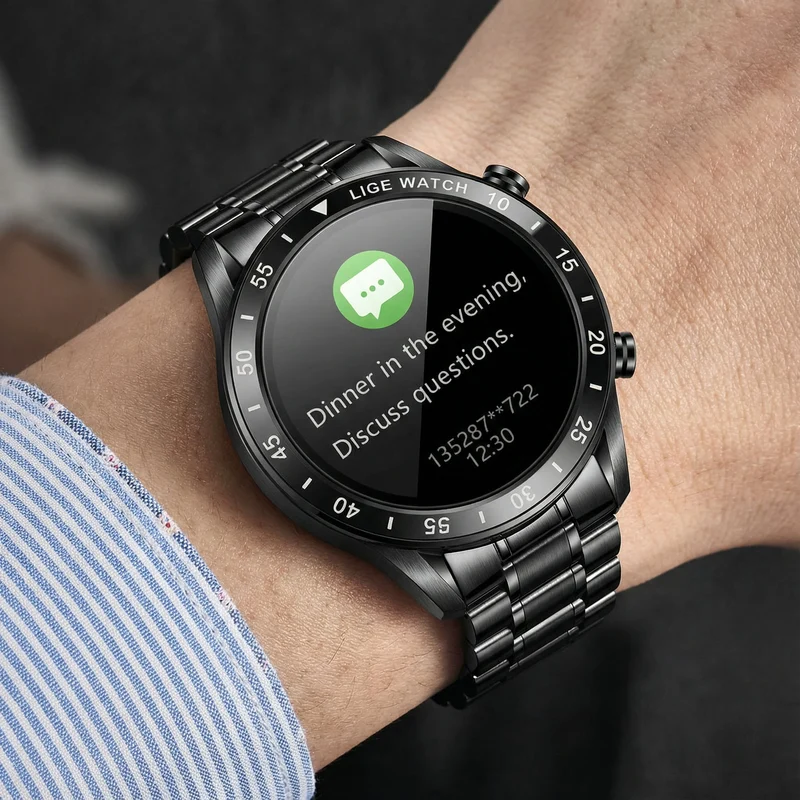 Luxuriöse Smartwatch mit Touchscreen – Benachrichtigungen & Alltagstaugliches Design