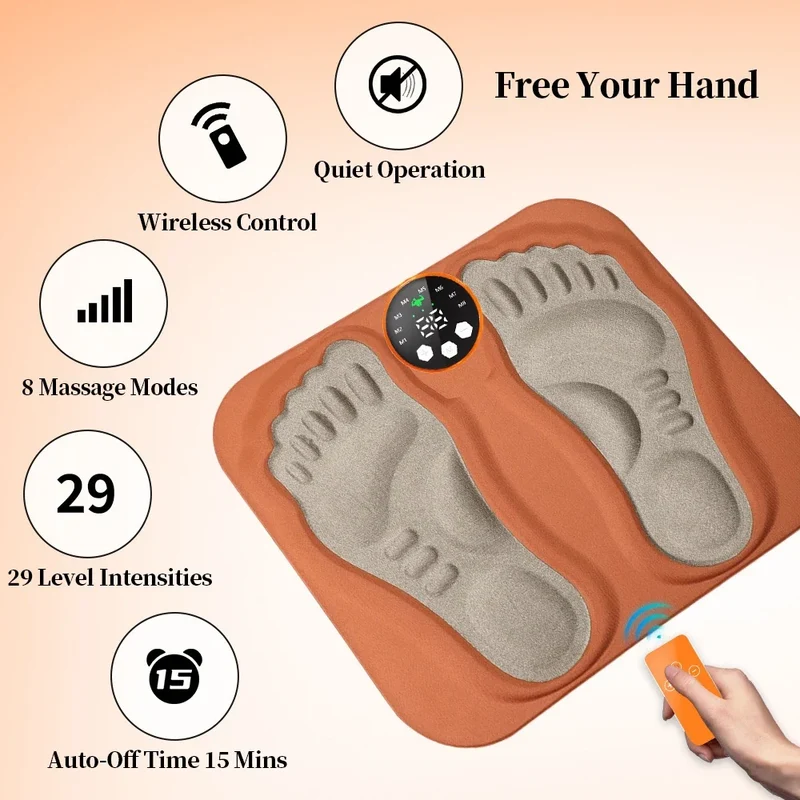 3D Fußmassagegerät – 8 Modi, 29 Intensitätsstufen & Faltbares Design für Tiefenentspannung