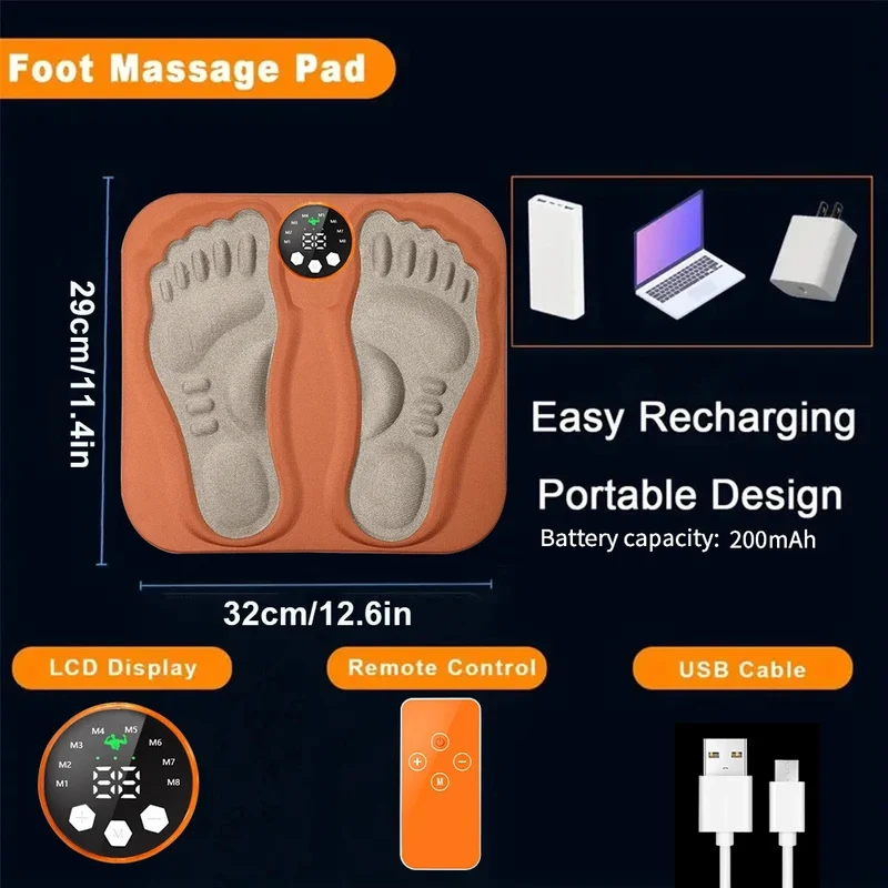 3D Fußmassagegerät – 8 Modi, 29 Intensitätsstufen & Faltbares Design für Tiefenentspannung