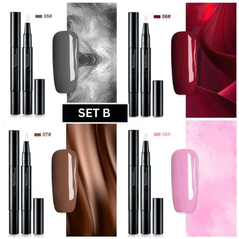 Nagellack Stift Set – Präzise Nail Art Farben mit Schnell Trocknender Geltextur