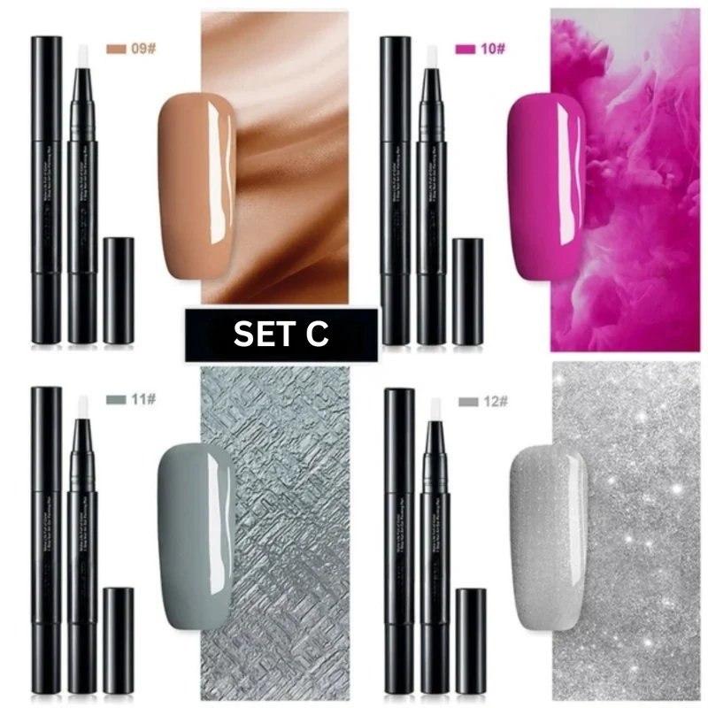 Nagellack Stift Set – Präzise Nail Art Farben mit Schnell Trocknender Geltextur