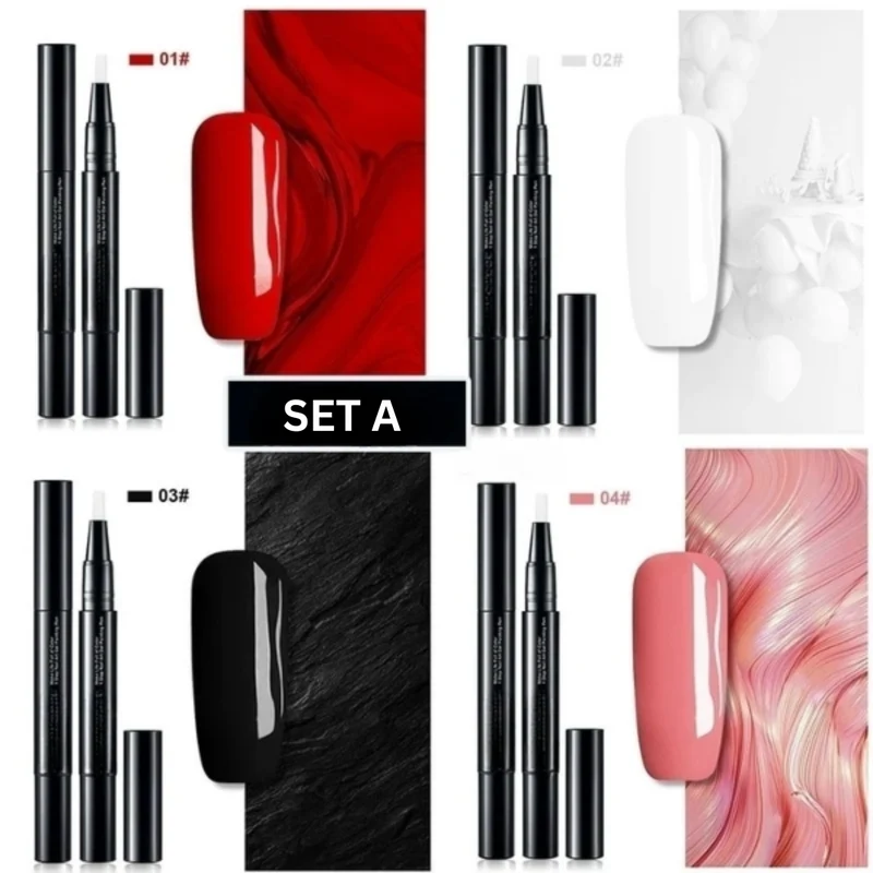 Nagellack Stift Set – Präzise Nail Art Farben mit Schnell Trocknender Geltextur