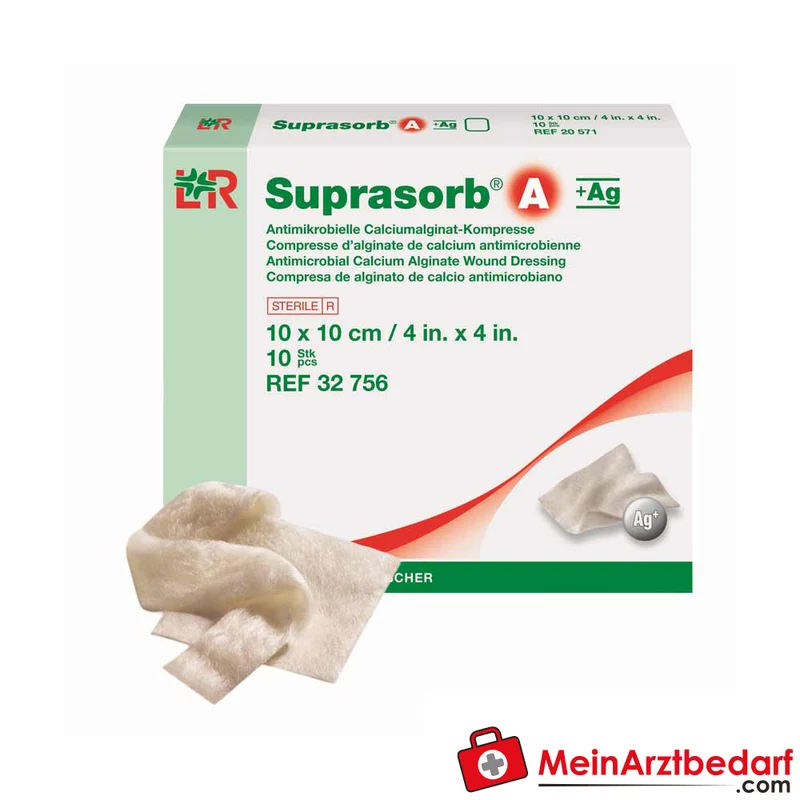 Suprasorb A+AG Calciumalginat-Verband antimikrobiell für infizierte und stark exsudierende Wunden