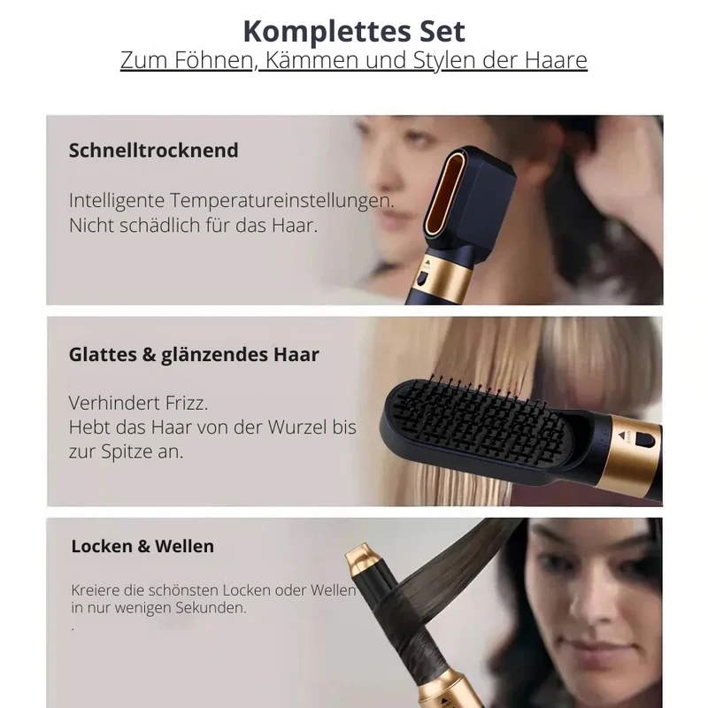 Haarstyler 5-in-1 | Leistungsstarker 1000W | Ionen-Technologie