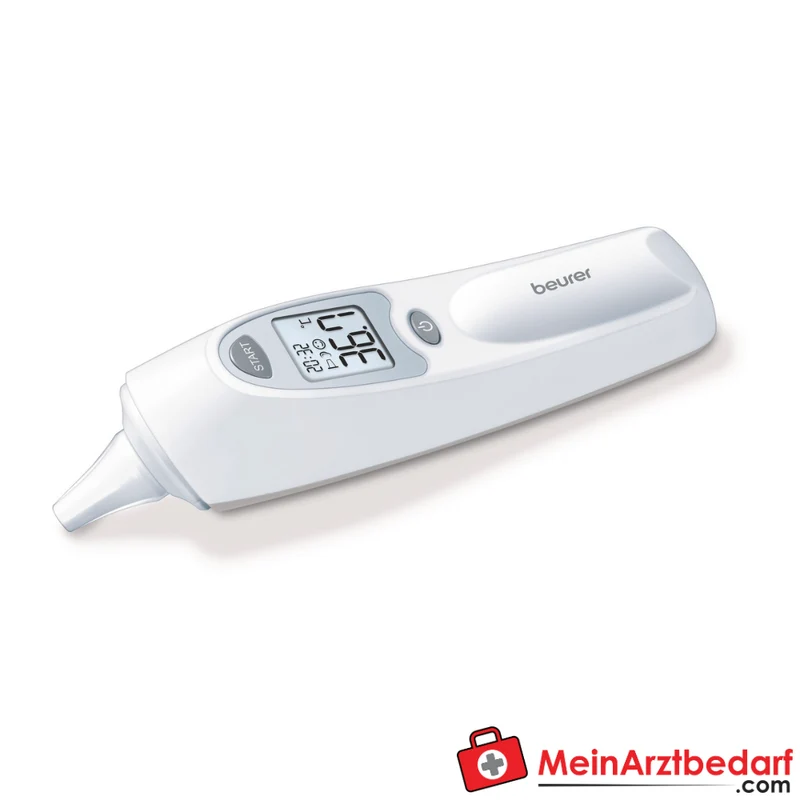 Beurer FT 58 Infrarot-Ohrthermometer Fieberalarm Smiley-Anzeige 10 Speicherplätze wechselbare Schutzkappen