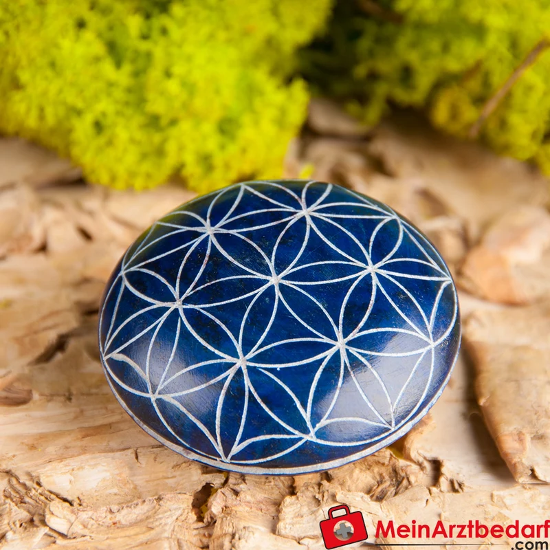 Berk Handschmeichler Lebensblume aus handgraviertem Speckstein, Durchmesser 4,5 cm, verschiedene Farben