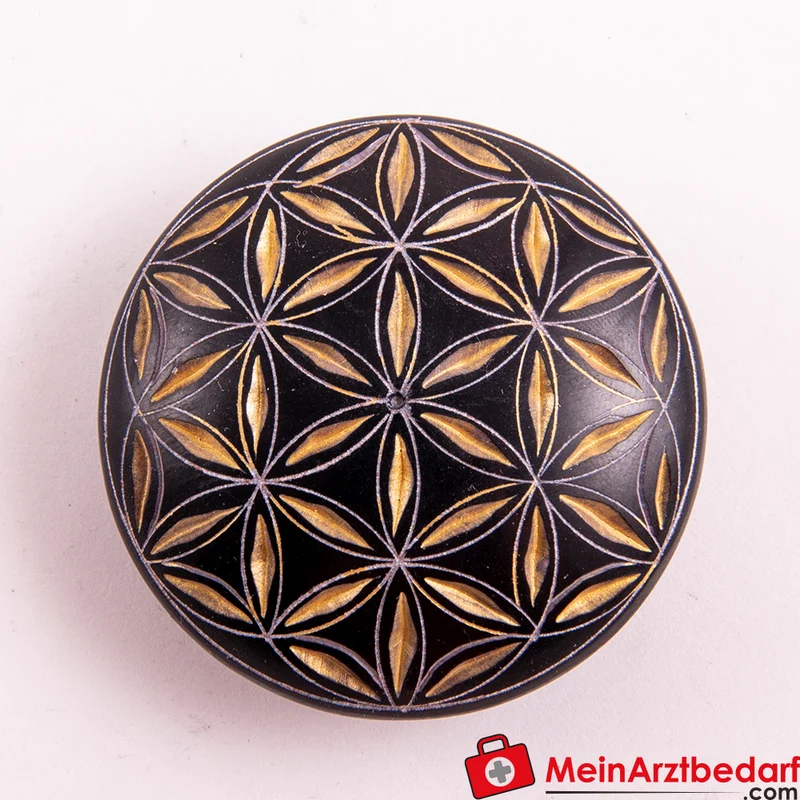 Berk Handschmeichler Lebensblume aus handgraviertem Speckstein, Durchmesser 4,5 cm, verschiedene Farben