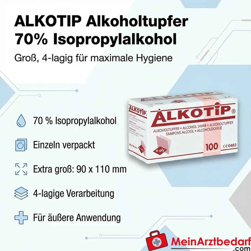 Alkotip Alkoholtupfer, 100 Stück
