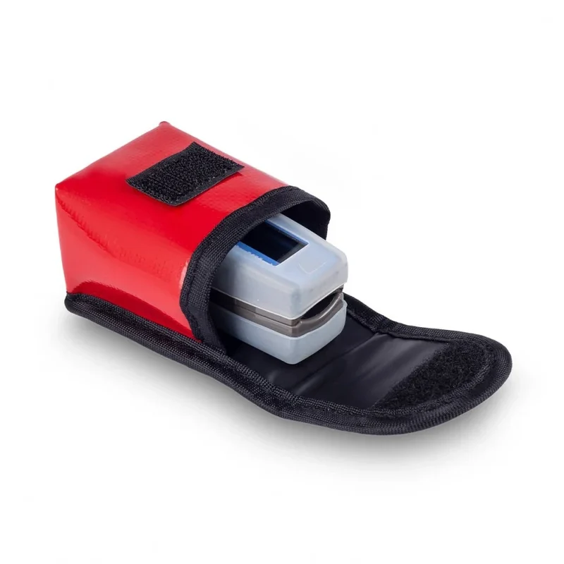 Beschermtasje voor saturatiemeter, zuurstofmeter, oximeter, kleur rood
