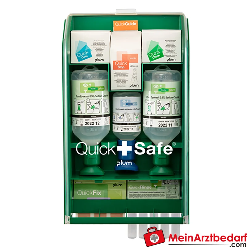 Plum QuickSafe Erste‑Hilfe-Box komplett 430 x 253 x 92 mm mit Augenspülung & Verbandsmaterial