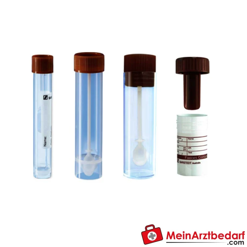 Sarstedt Stuhlröhre 1 ml steril PP, Schraubverschluss mit Stuhllöffel, 107 mm x Ø25 mm