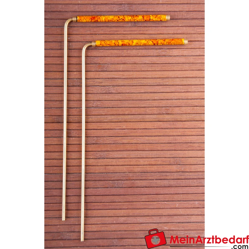 Berk Wünschelruten Paar, Gelbgold mit Kupfergriff, 21 cm
