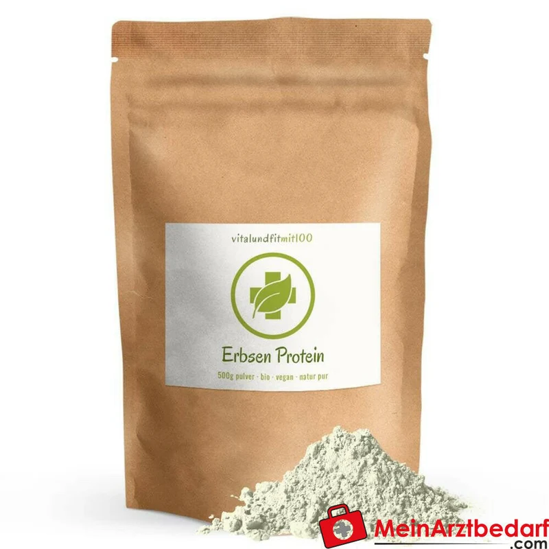 Erbsenprotein Pulver 500 g, 83,1 g Eiweiß/100 g, vegan