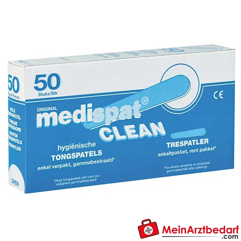 Medispat Clean Holz-Mundspatel steril einzeln verpackt, 50 Stück