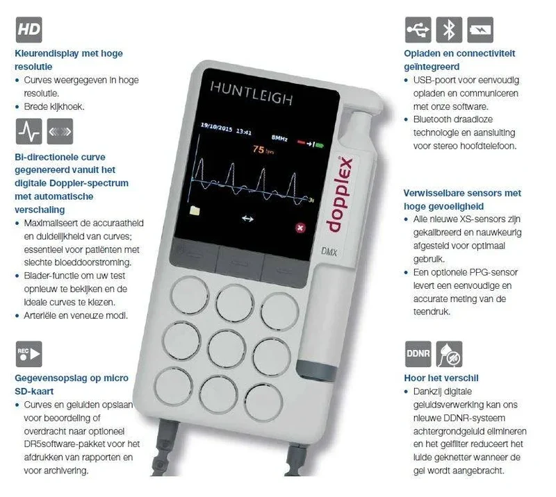 Huntleigh ATP SET DMXR doppler met de EZ8XS prob en teendrukmanchet